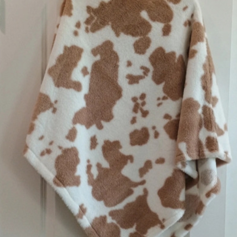 Odiva Cow Print Poncho Shawl